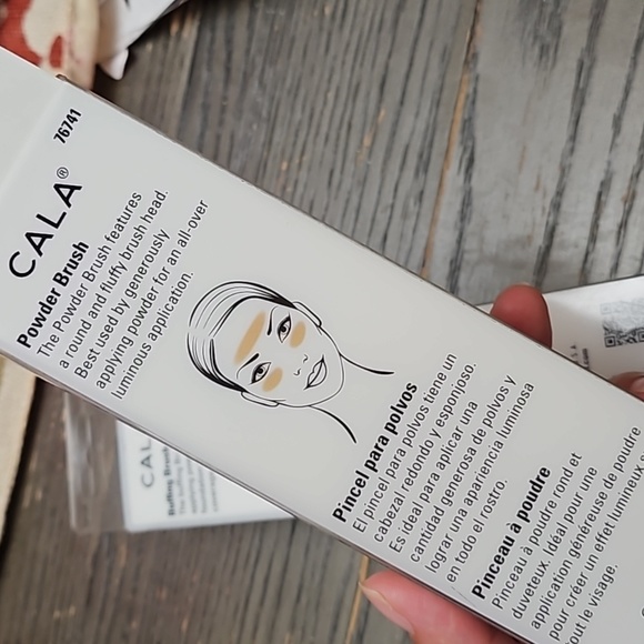 Cala-Rose Quartz, lot of 2, buffing and powder brush, pink and gold, new - Picture 3 of 8